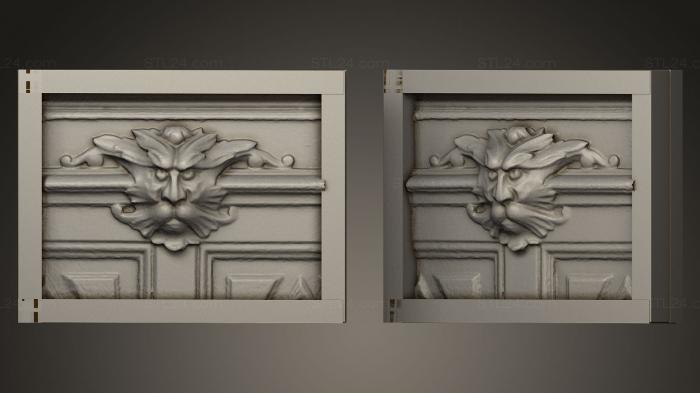 High reliefs and bas-reliefs of fantasy (Door Monster, GRLFF_0003) 3D models for cnc